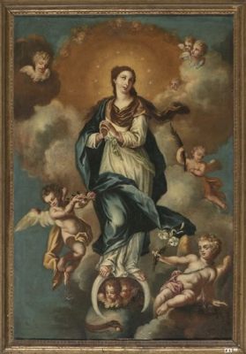  The Immaculate Conception by Nicolás Francisco Giraldo:  A Tapestry of Celestial Brilliance and Earthly Reverence!